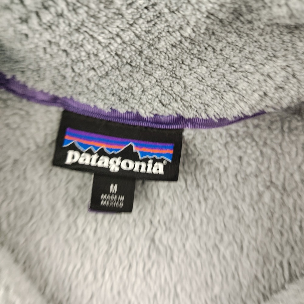 Patagonia Women's Re-Tool Snap-T Pullover grey purple Size medium Polartec - Picture 5 of 8